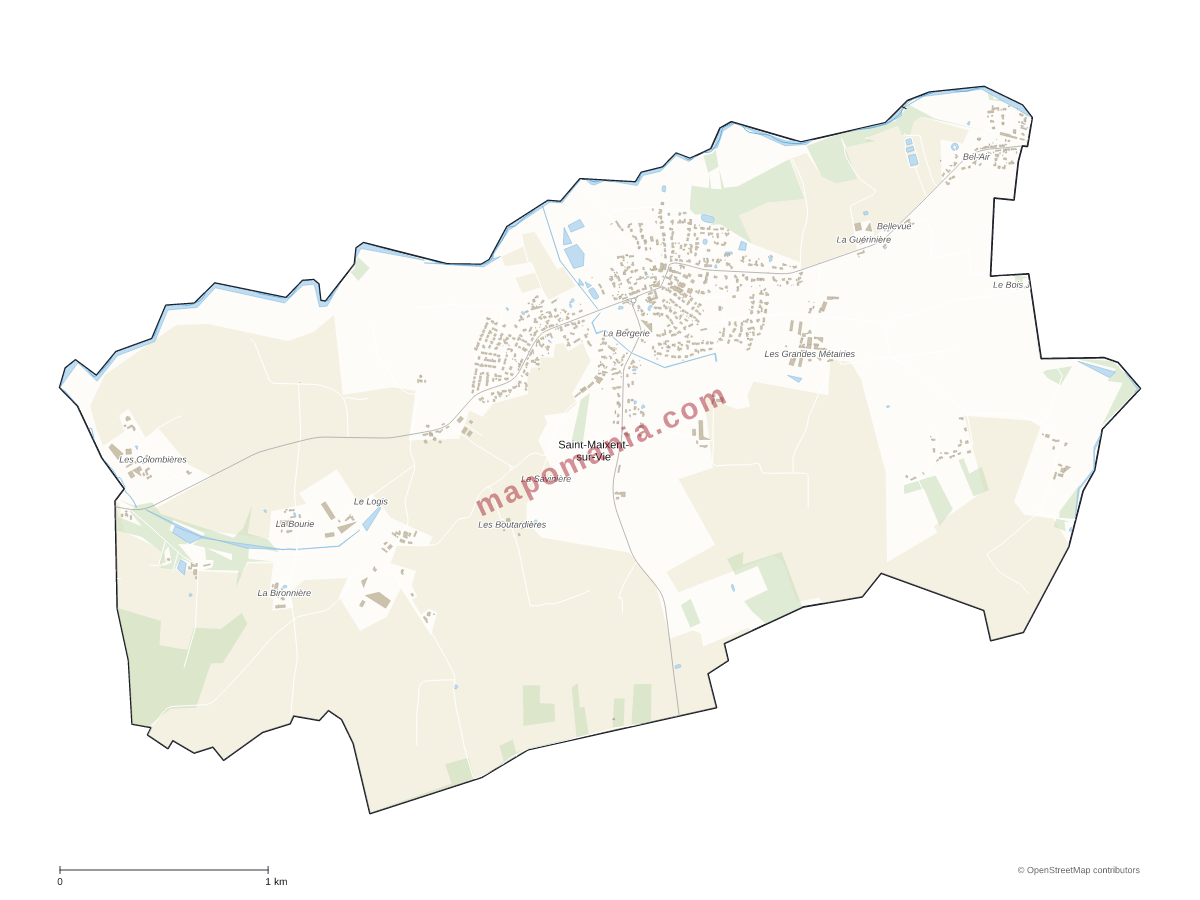 Carte de Saint-Maixent-sur-Vie à personnaliser