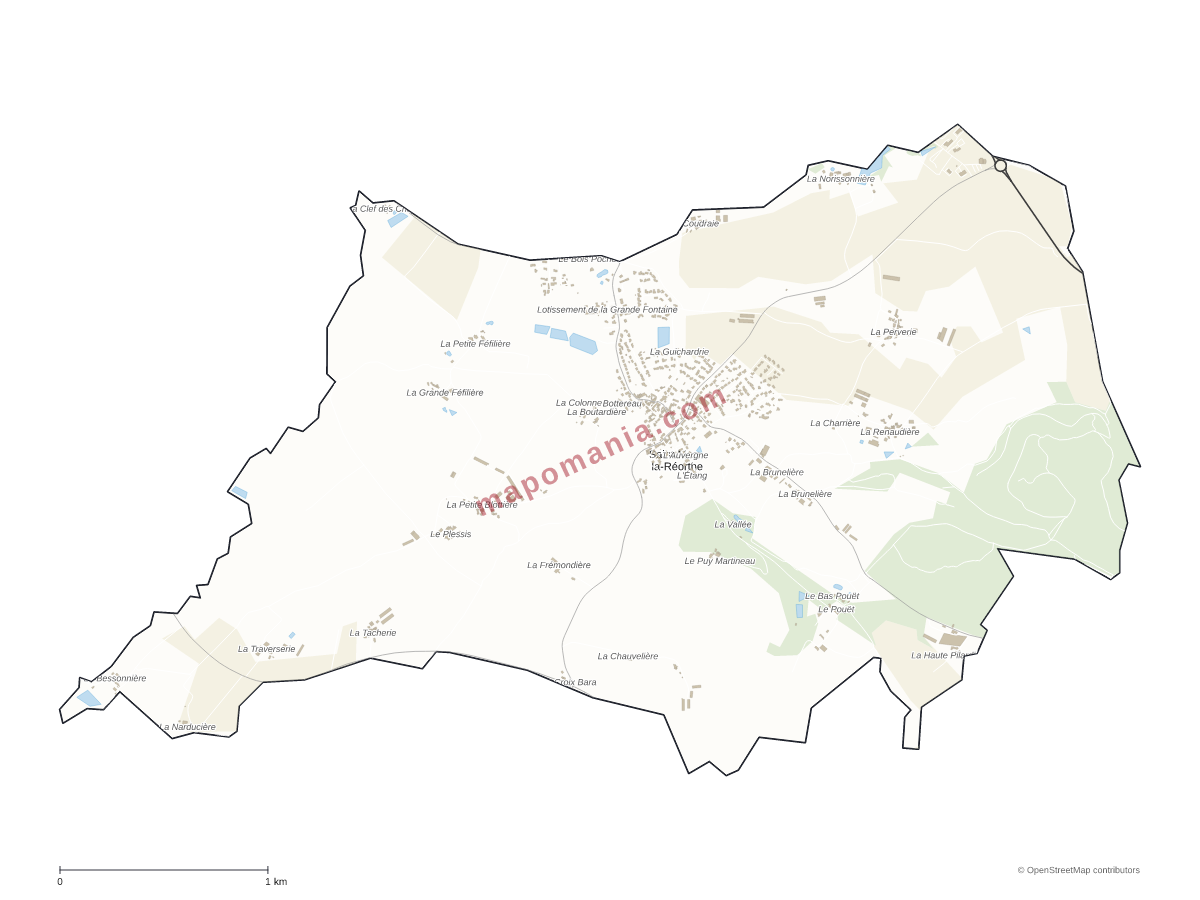 Carte de Saint-Mars-la-Réorthe à personnaliser