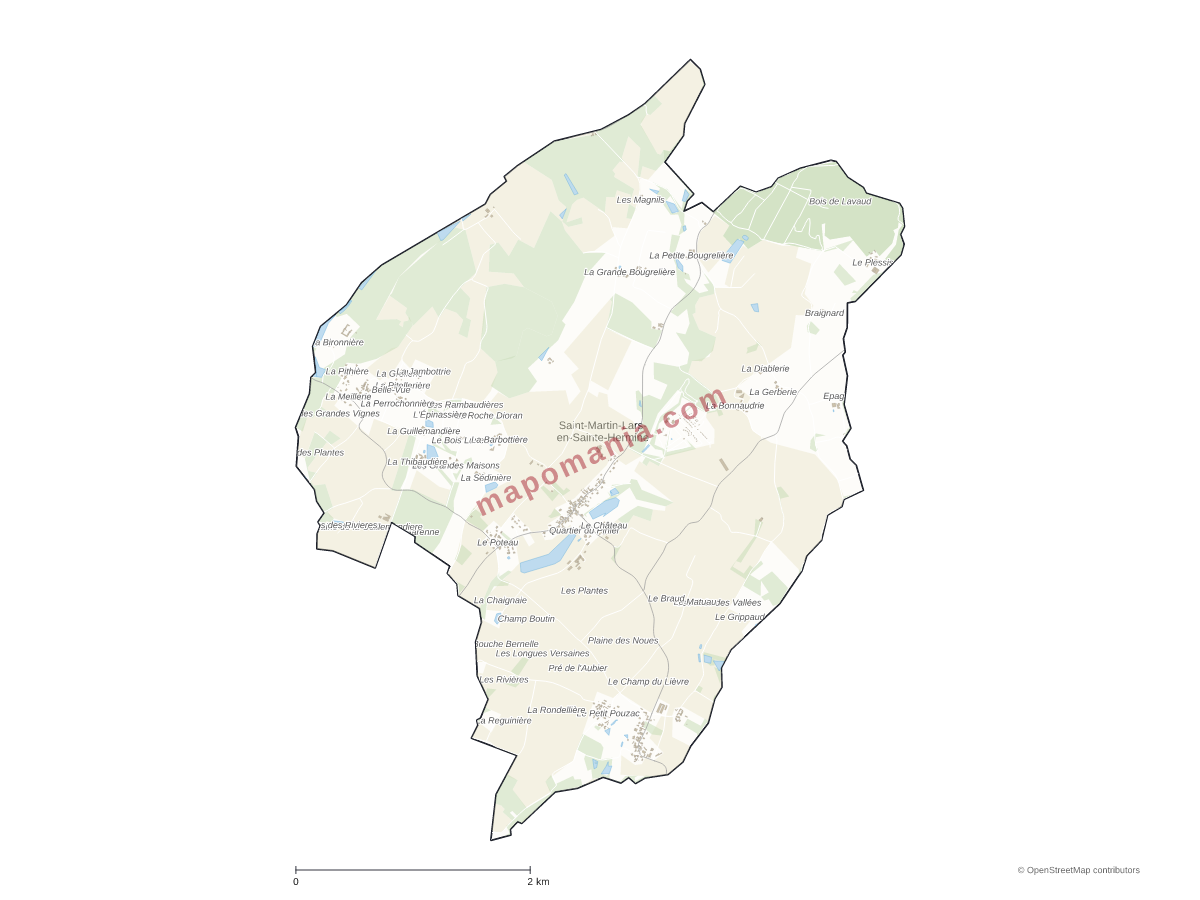 Carte de Saint-Martin-Lars-en-Sainte-Hermine à personnaliser