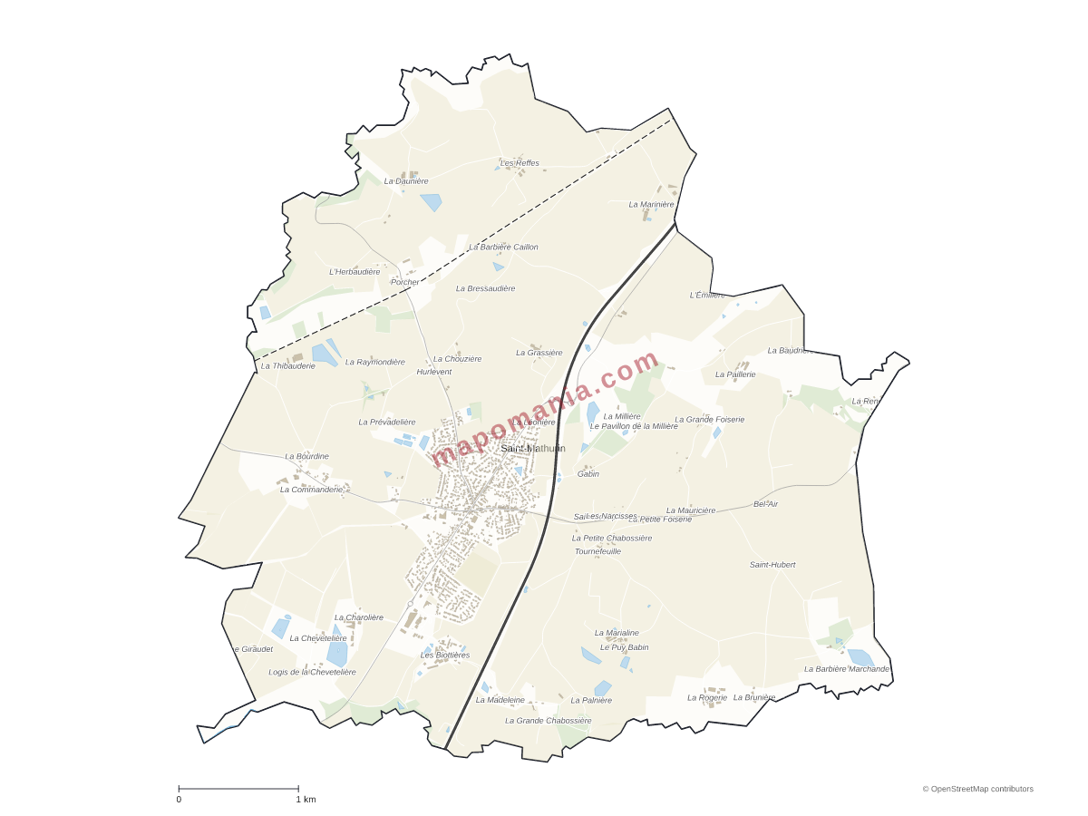 Carte de Saint-Mathurin à personnaliser
