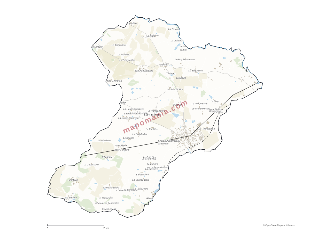 Carte de Saint-Mesmin à personnaliser