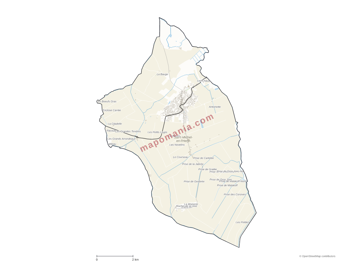 Carte de Saint-Michel-en-l'Herm à personnaliser