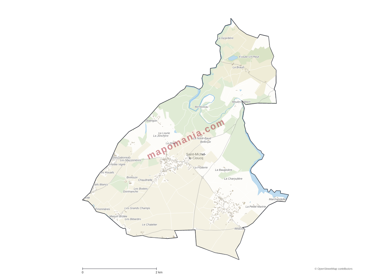 Carte de Saint-Michel-le-Cloucq à personnaliser