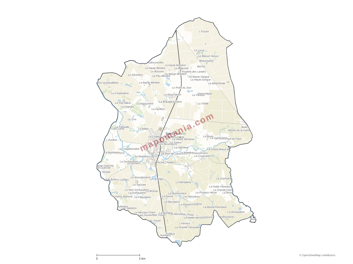 Carte de Saint-Philbert-de-Bouaine à personnaliser