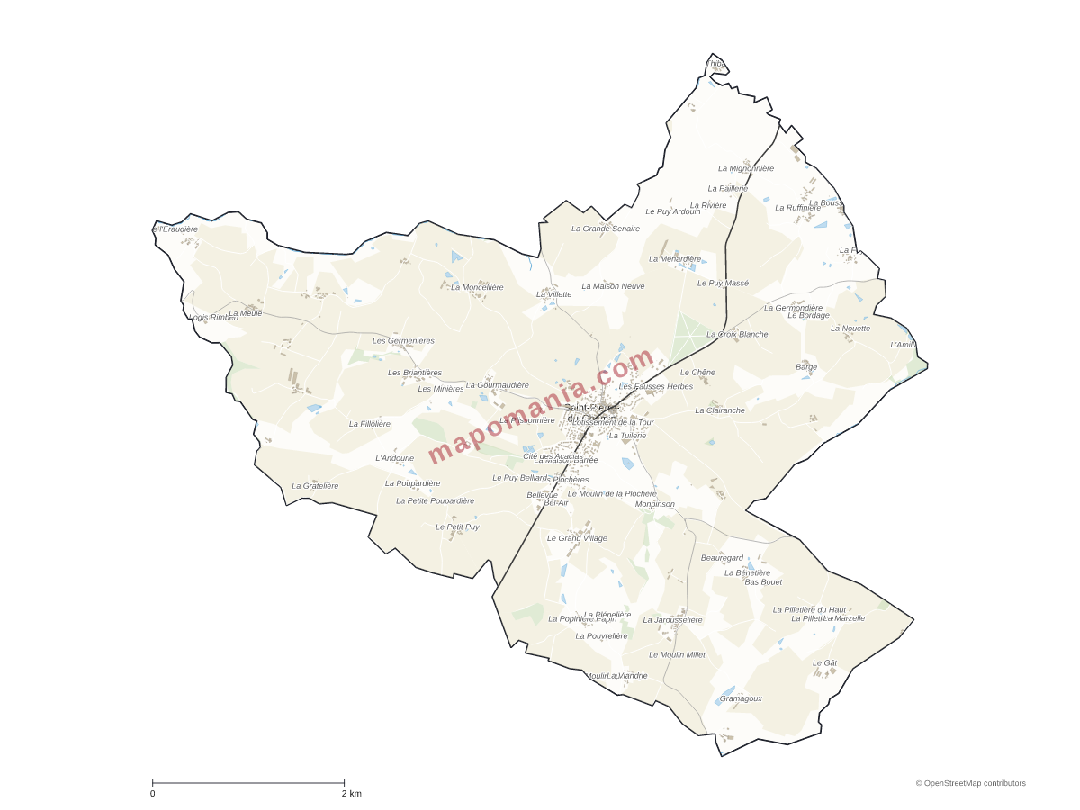 Carte de Saint-Pierre-du-Chemin à personnaliser