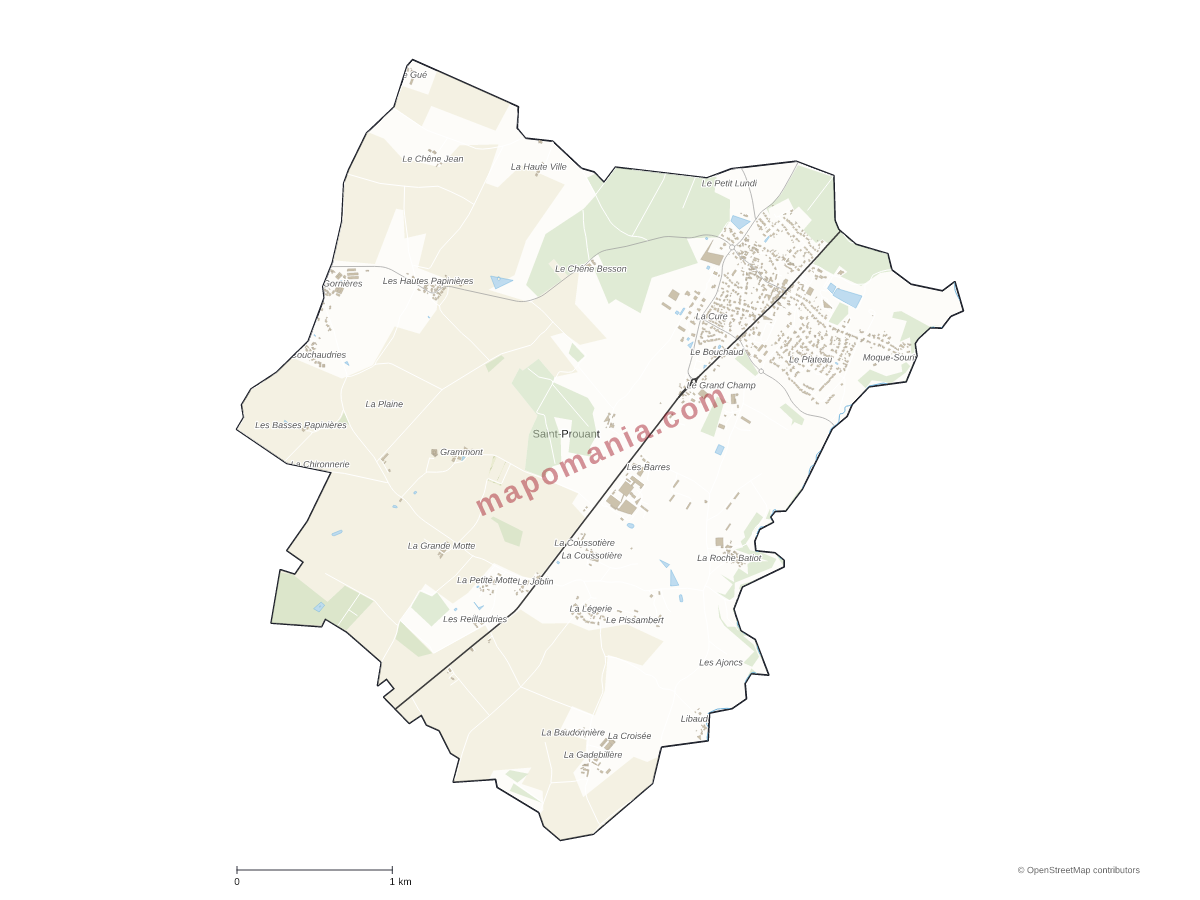 Carte de Saint-Prouant à personnaliser