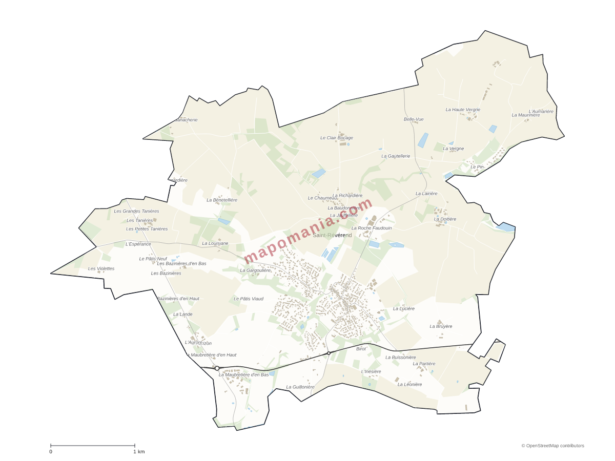 Carte de Saint-Révérend à personnaliser