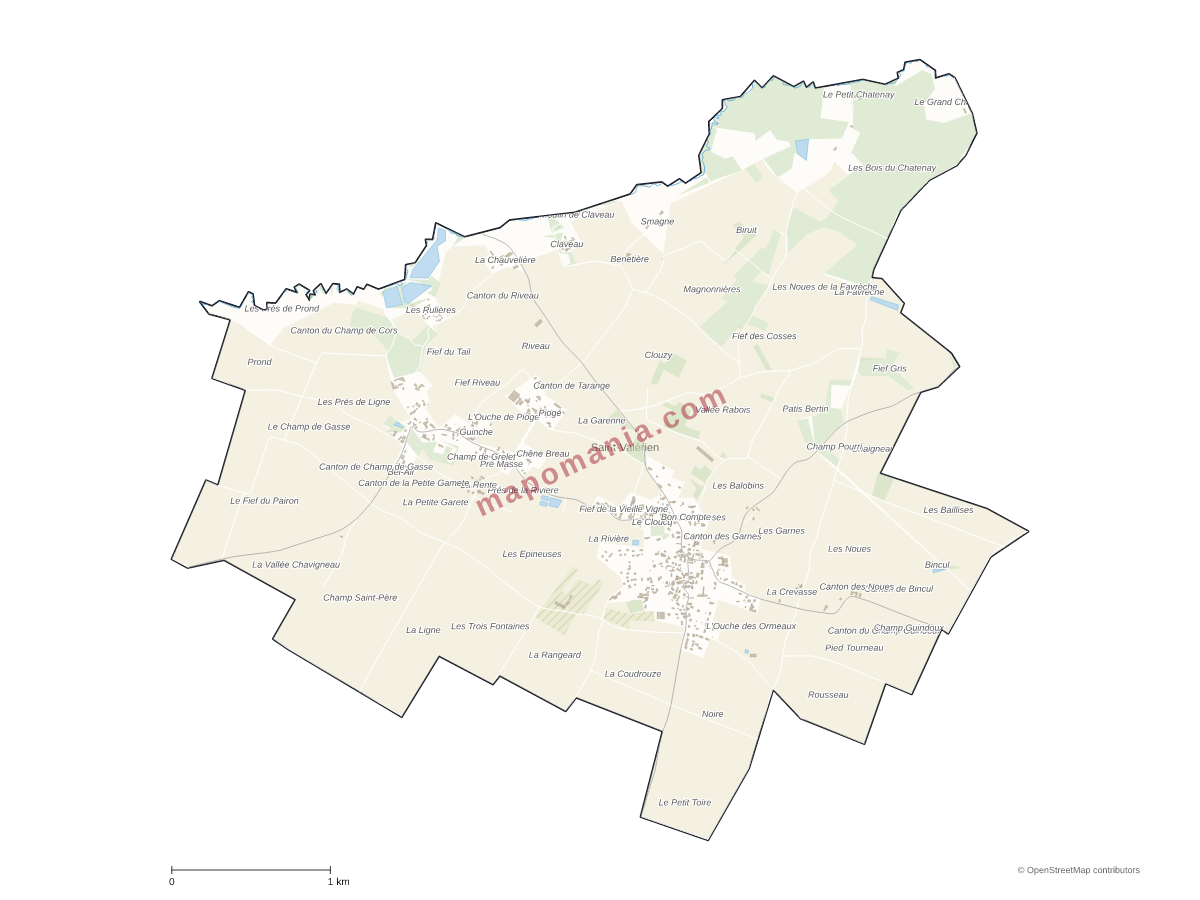 Carte de Saint-Valérien à personnaliser