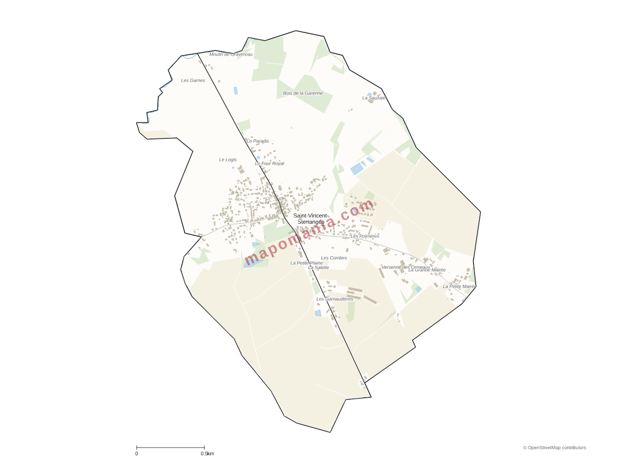 Carte de Saint-Vincent-Sterlanges à personnaliser