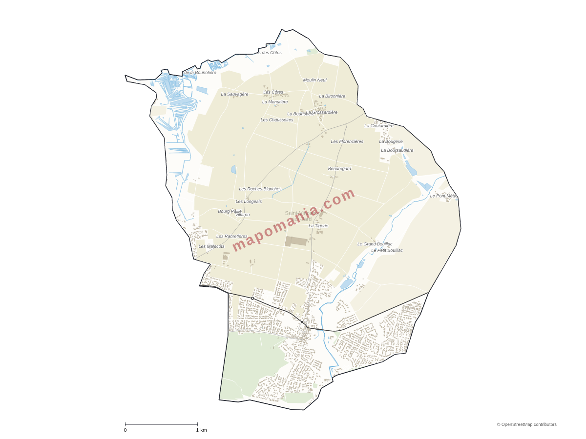 Carte de Saint-Vincent-sur-Jard à personnaliser