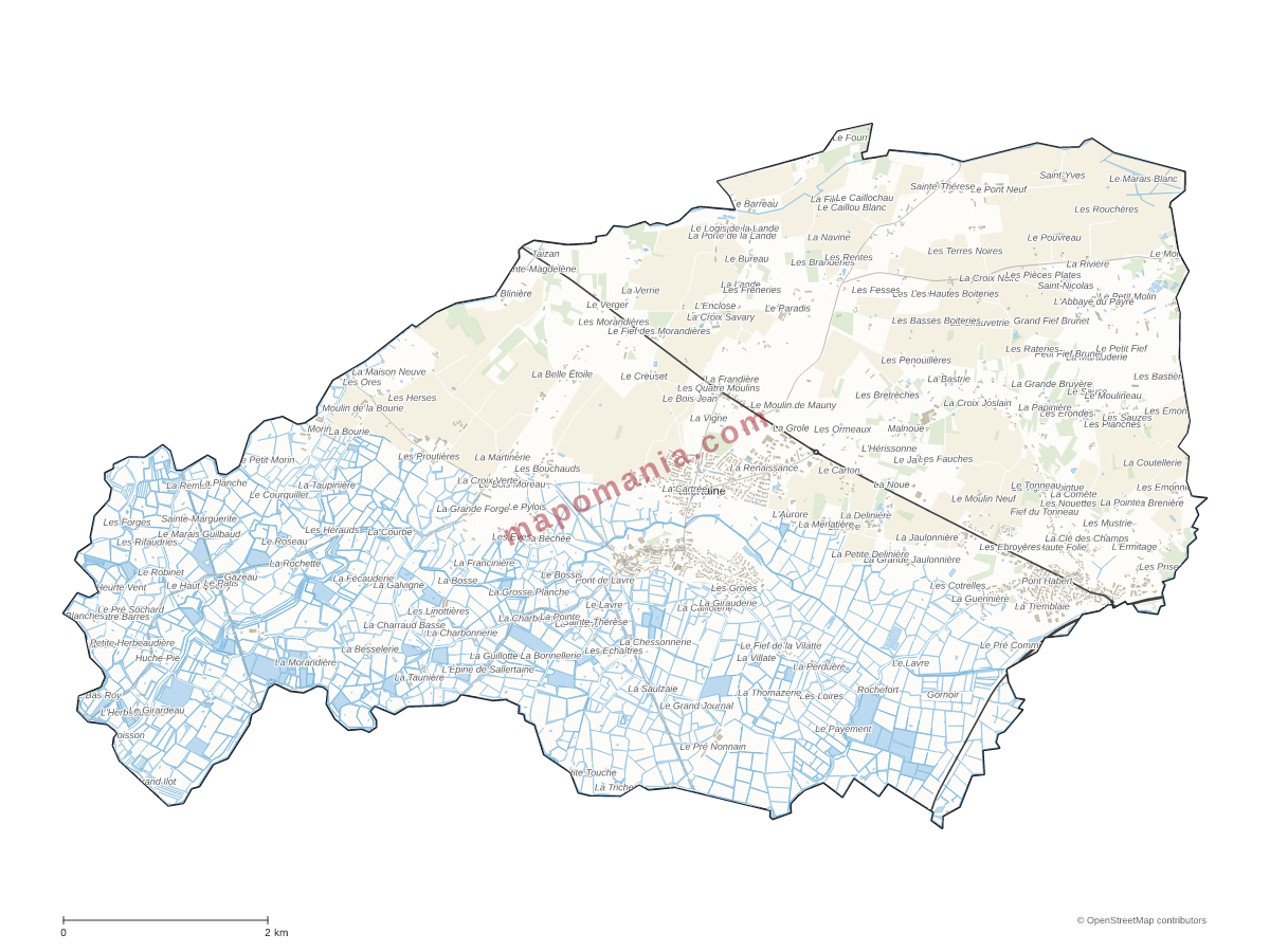 Carte de Sallertaine à personnaliser