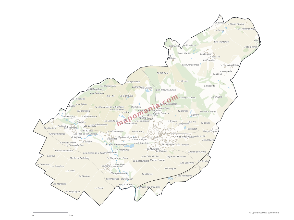 Carte de Sérigné à personnaliser