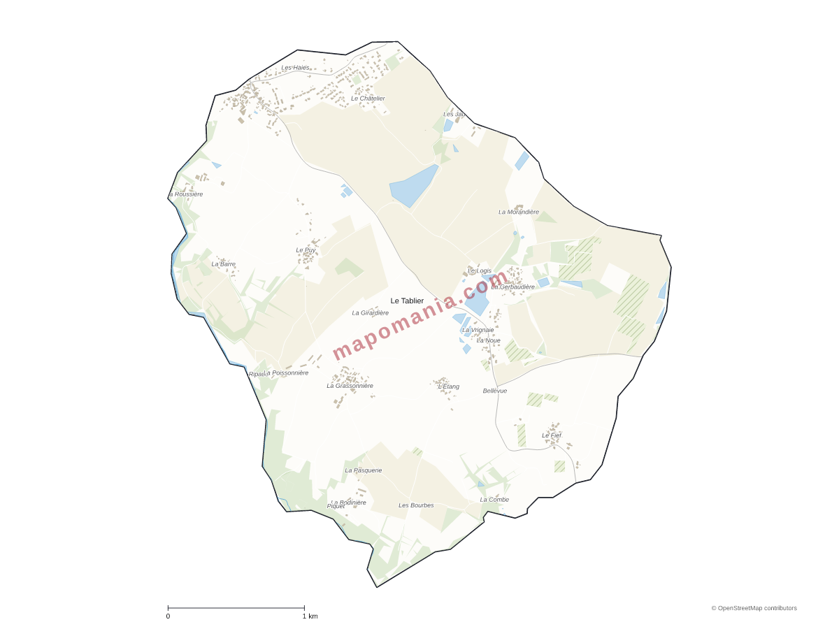 Carte de Le Tablier à personnaliser