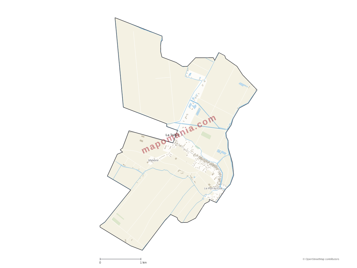 Carte de La Taillée à personnaliser