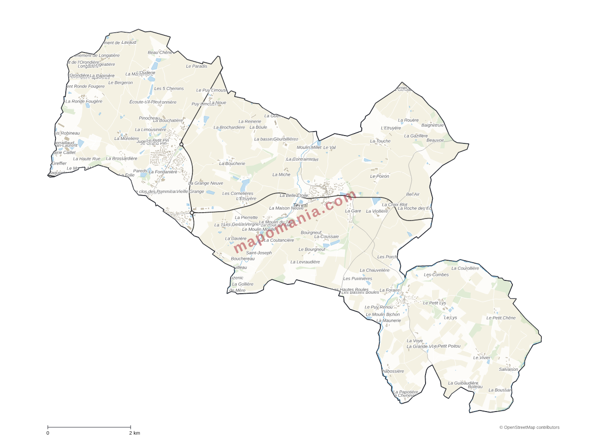 Carte de Terval à personnaliser