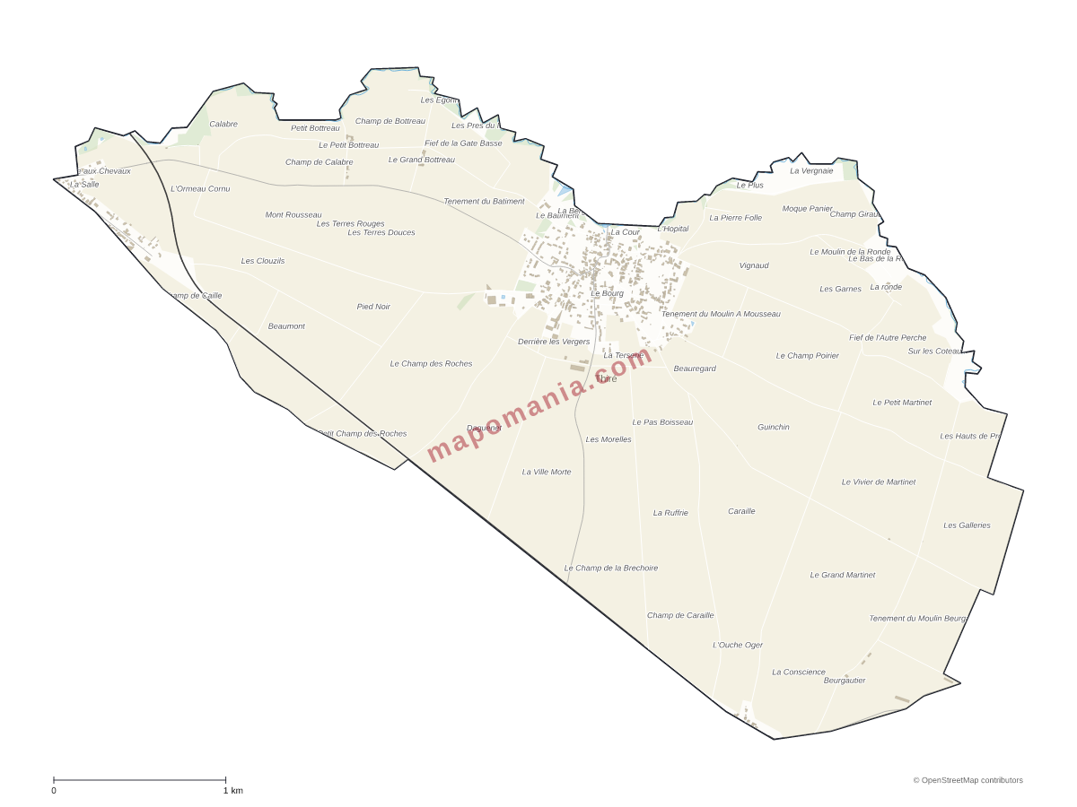 Carte de Thiré à personnaliser