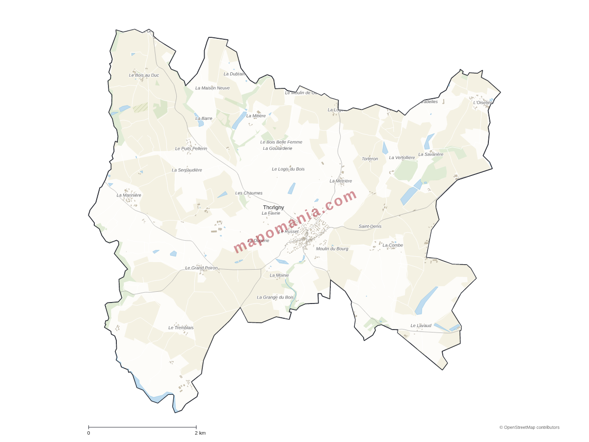 Carte de Thorigny à personnaliser