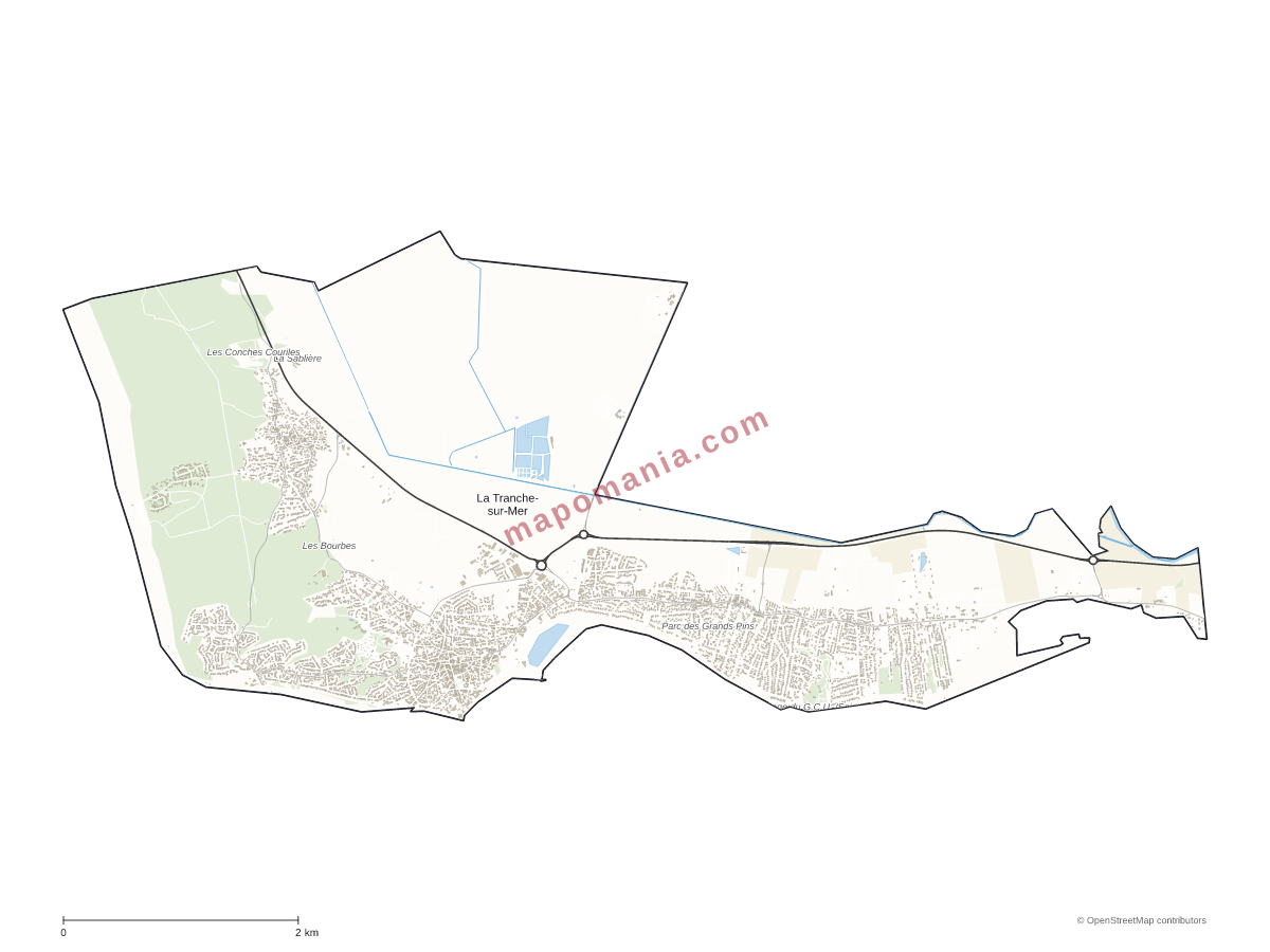 Carte de La Tranche-sur-Mer à personnaliser