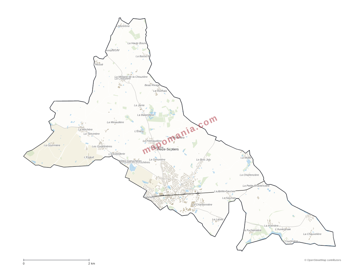 Carte de Treize-Septiers à personnaliser