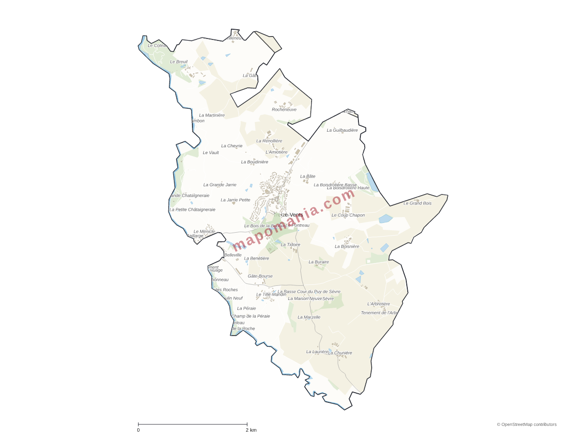 Carte de Treize-Vents à personnaliser