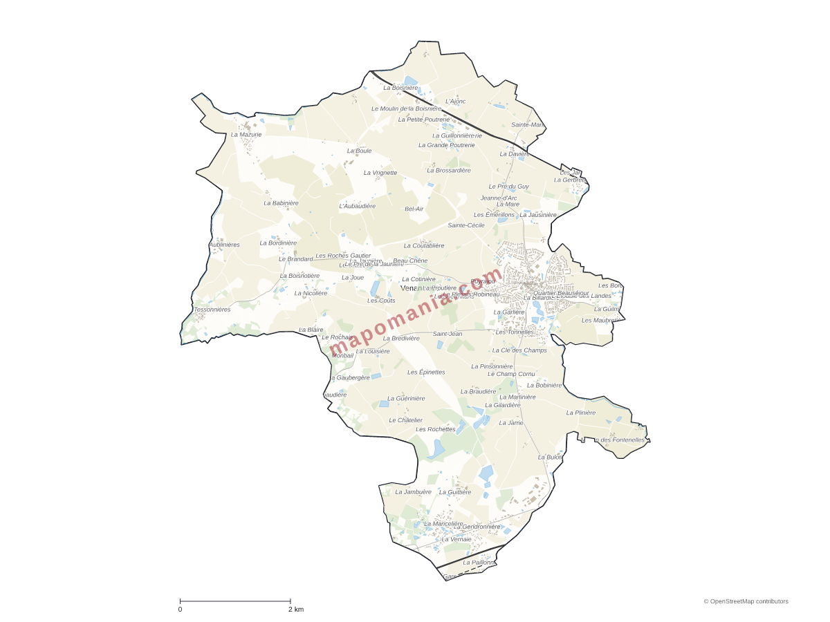 Carte de Venansault à personnaliser