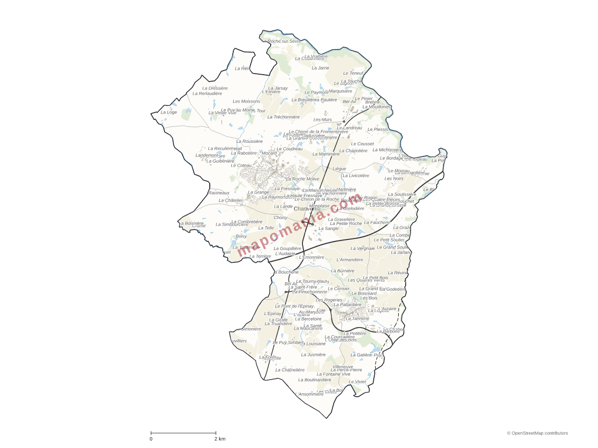 Carte de Chanverrie à personnaliser