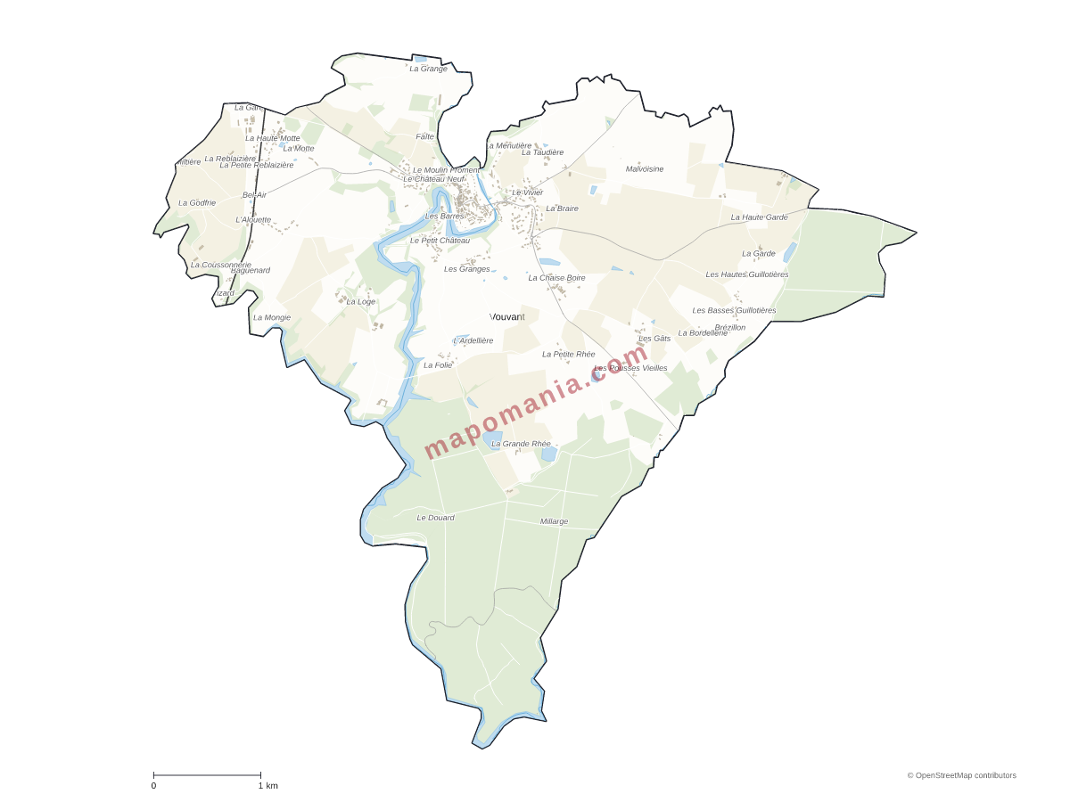 Carte de Vouvant à personnaliser