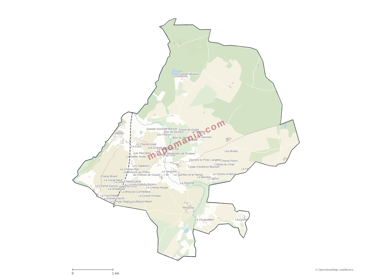 Carte de Anché à personnaliser