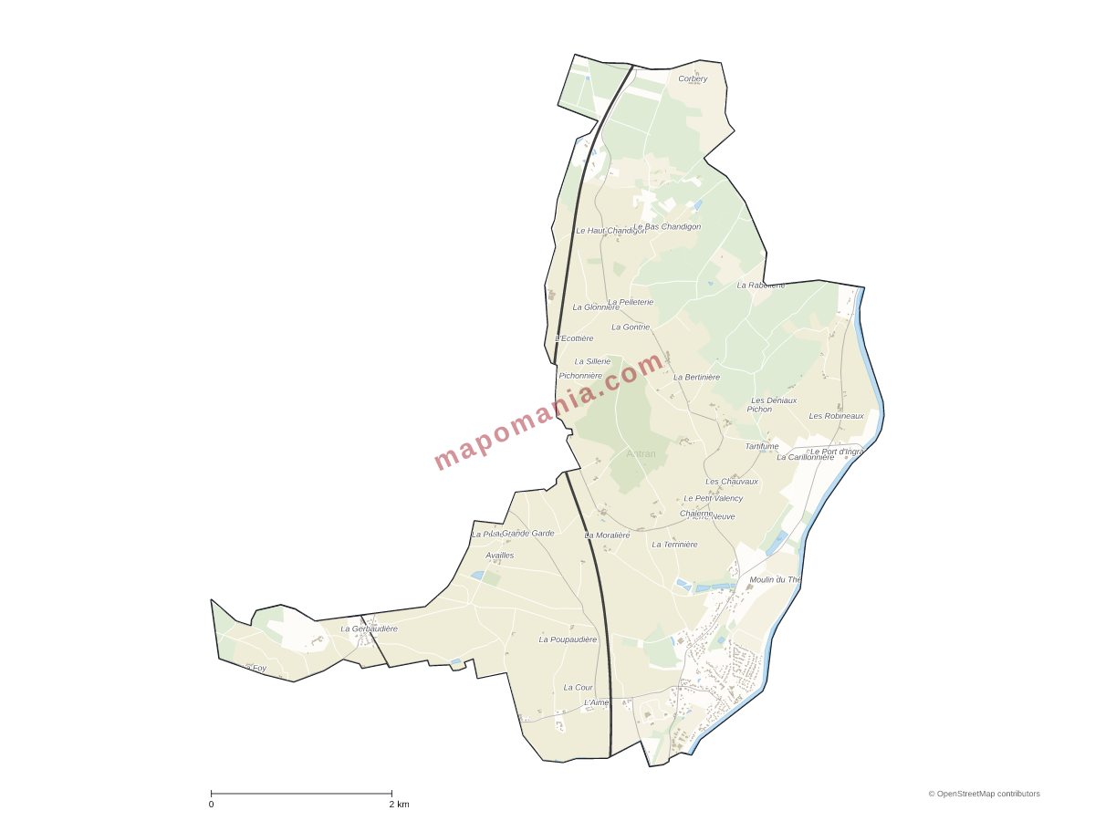 Carte de Antran à personnaliser