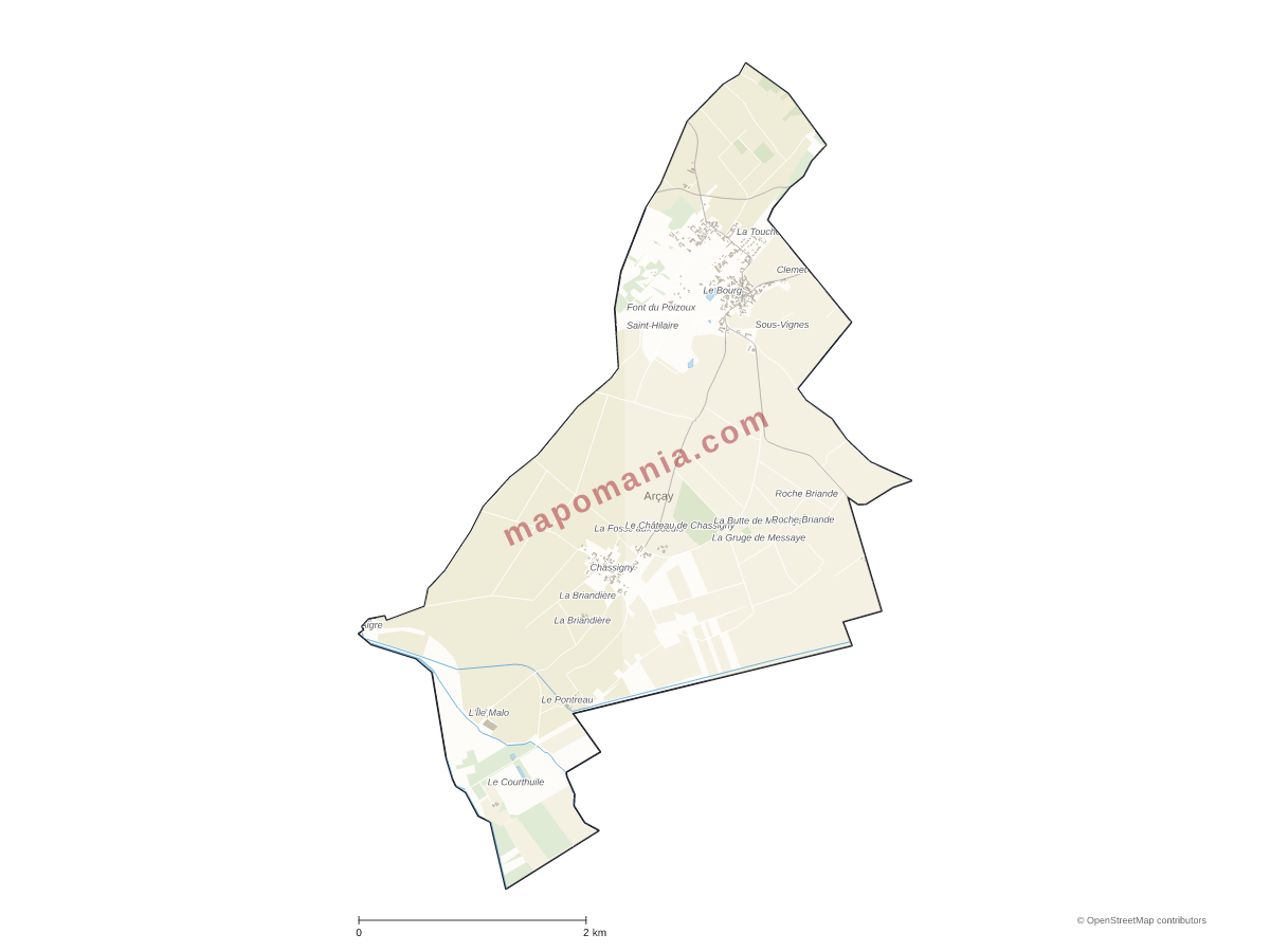 Carte de Arçay à personnaliser