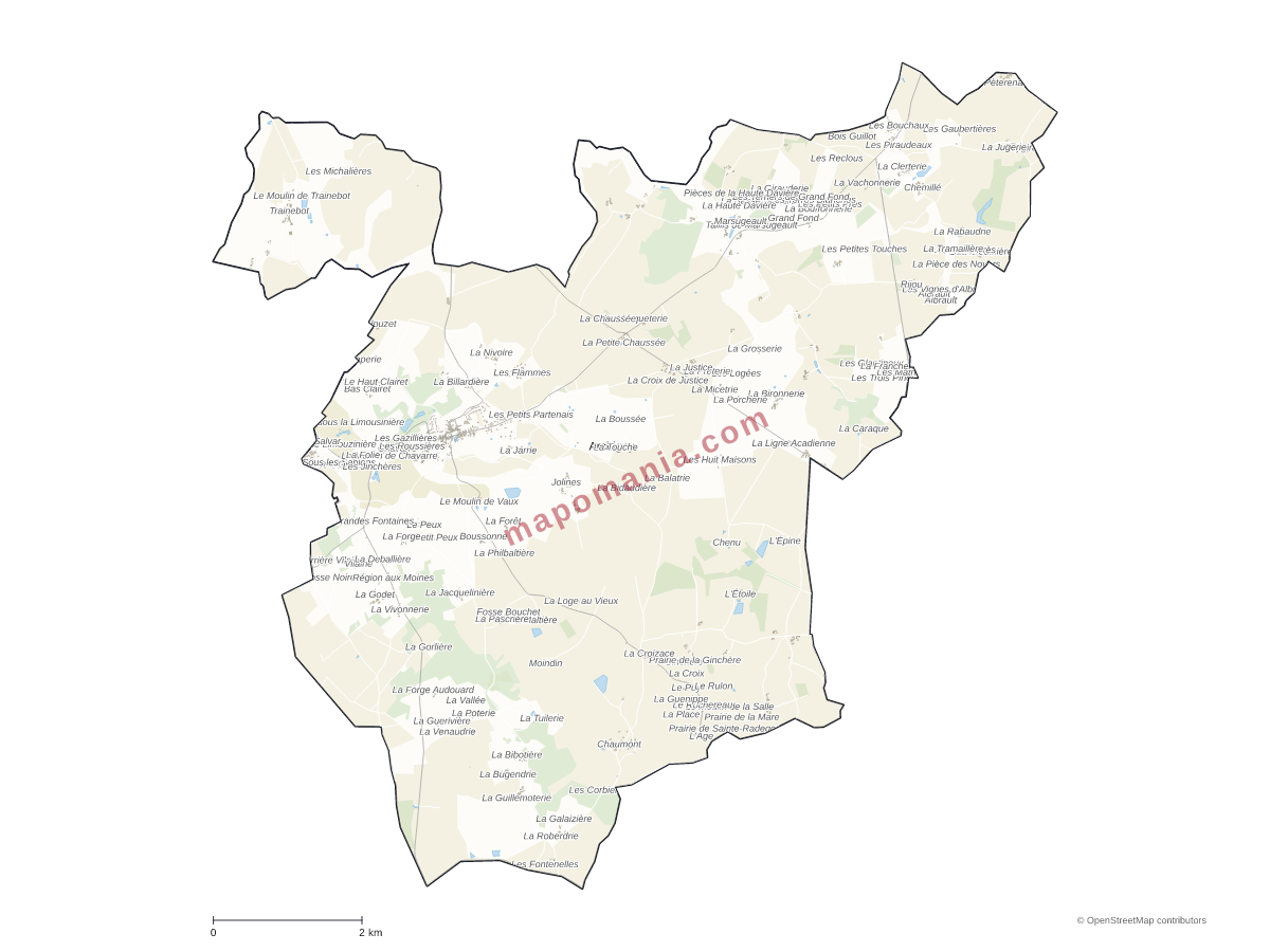 Carte de Archigny à personnaliser