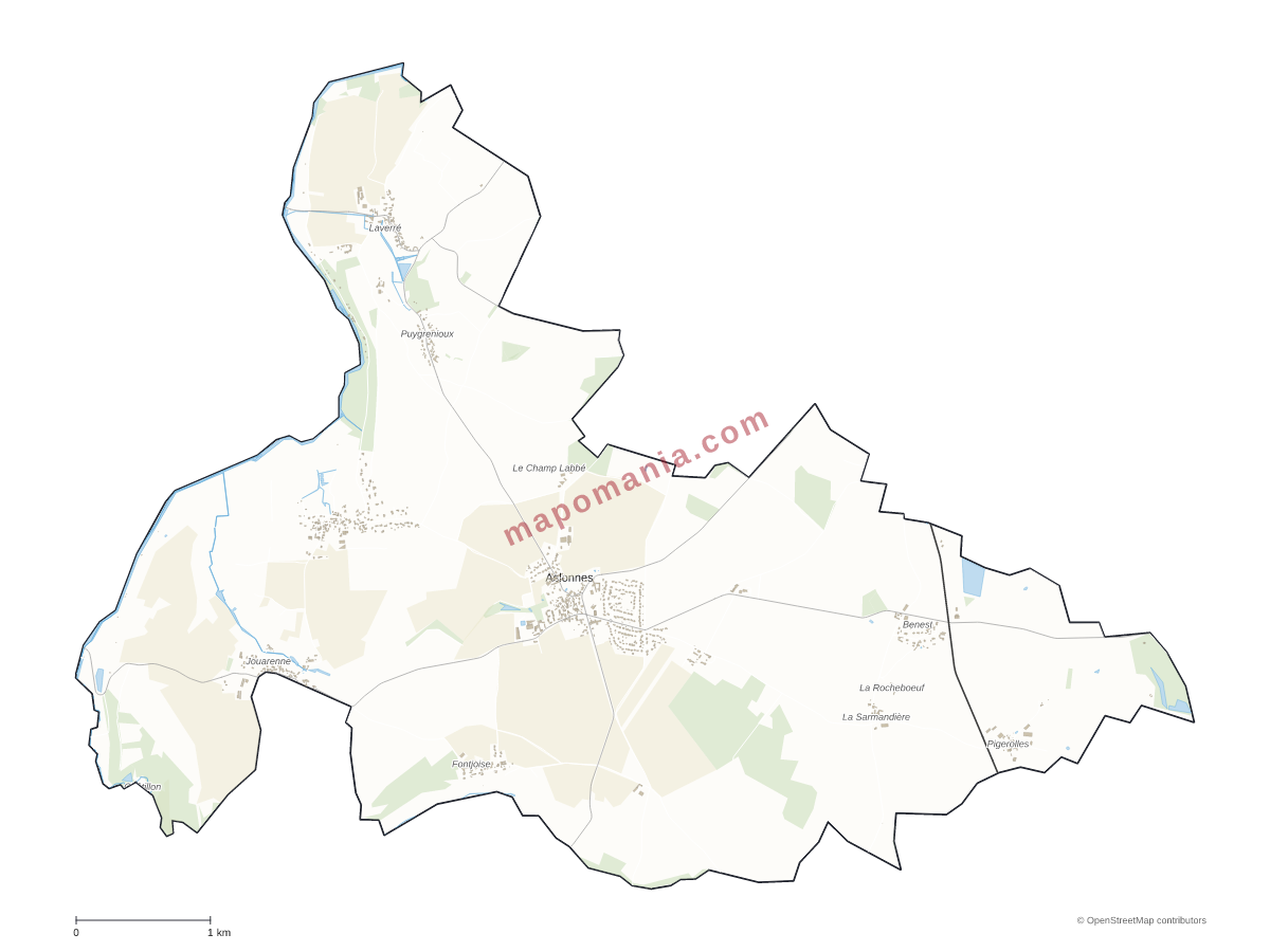 Carte de Aslonnes à personnaliser