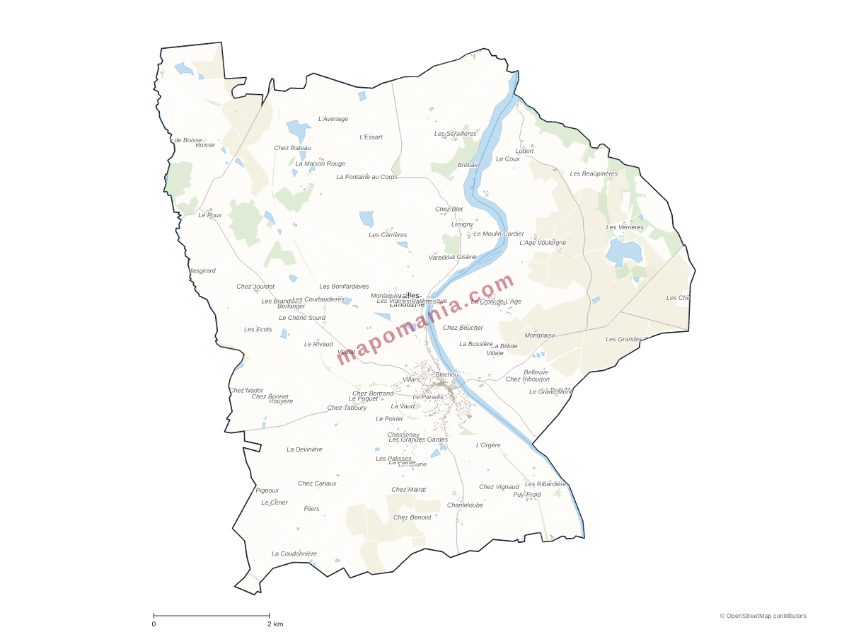 Carte de Availles-Limouzine à personnaliser