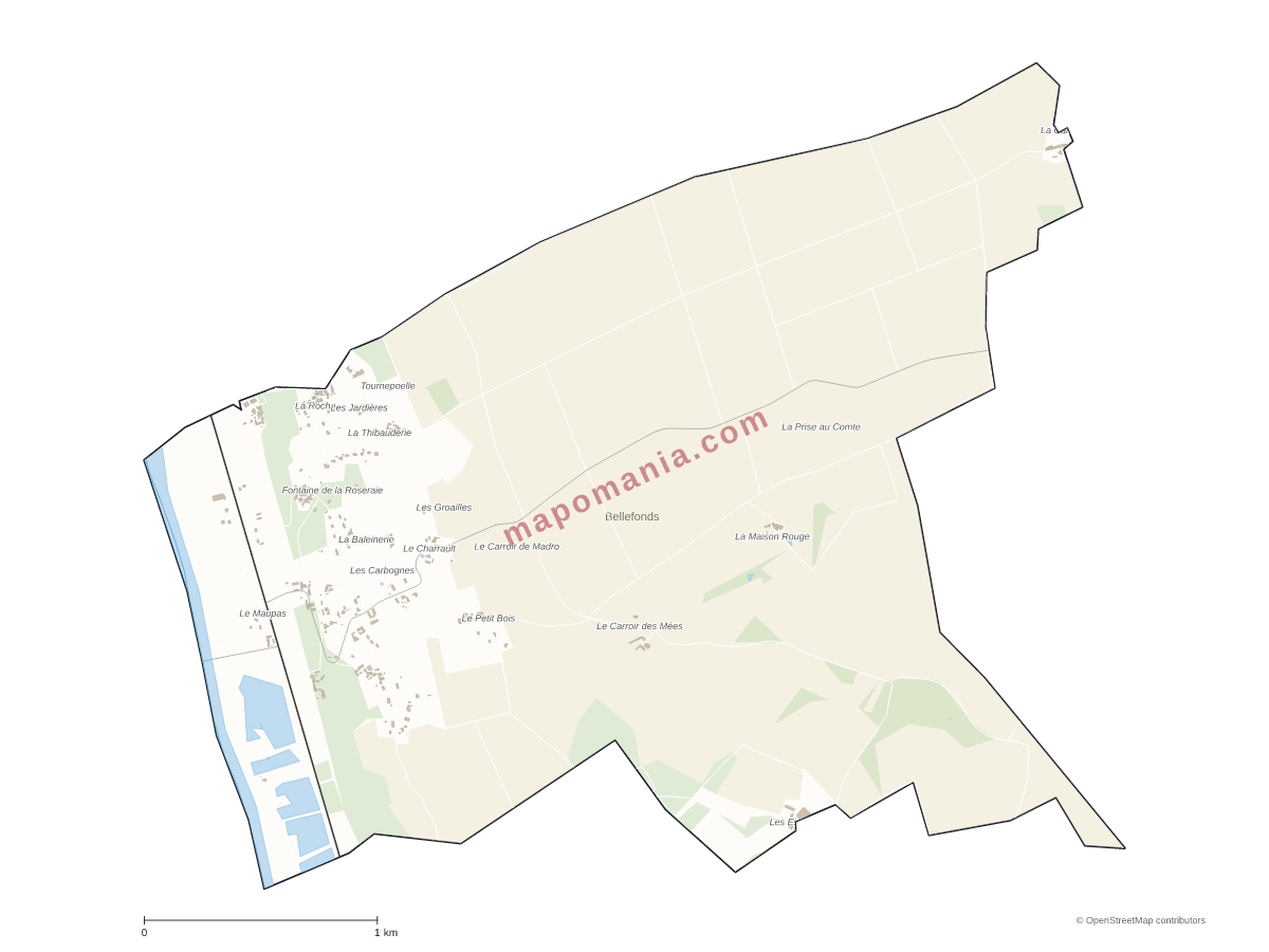 Carte de Bellefonds à personnaliser