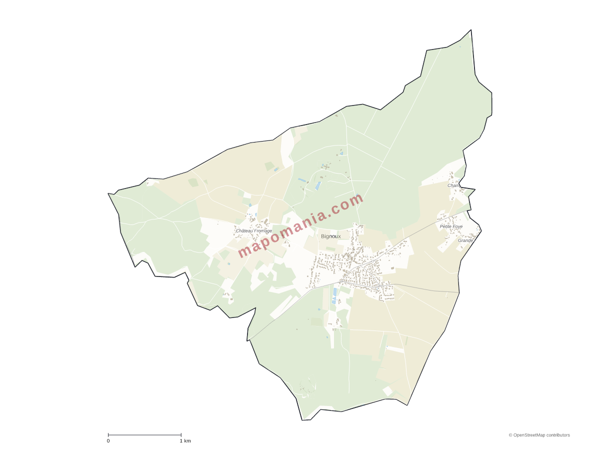 Carte de Bignoux à personnaliser