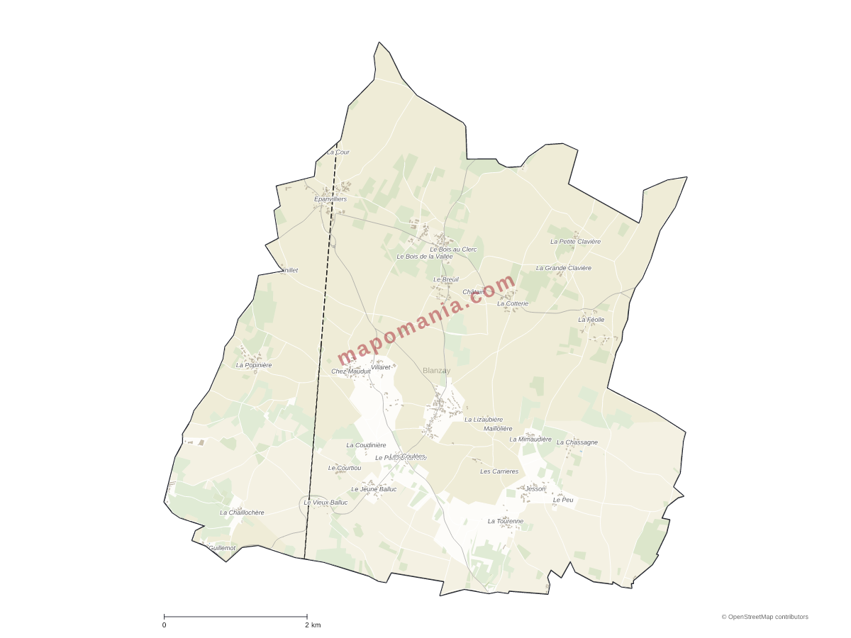Carte de Blanzay à personnaliser