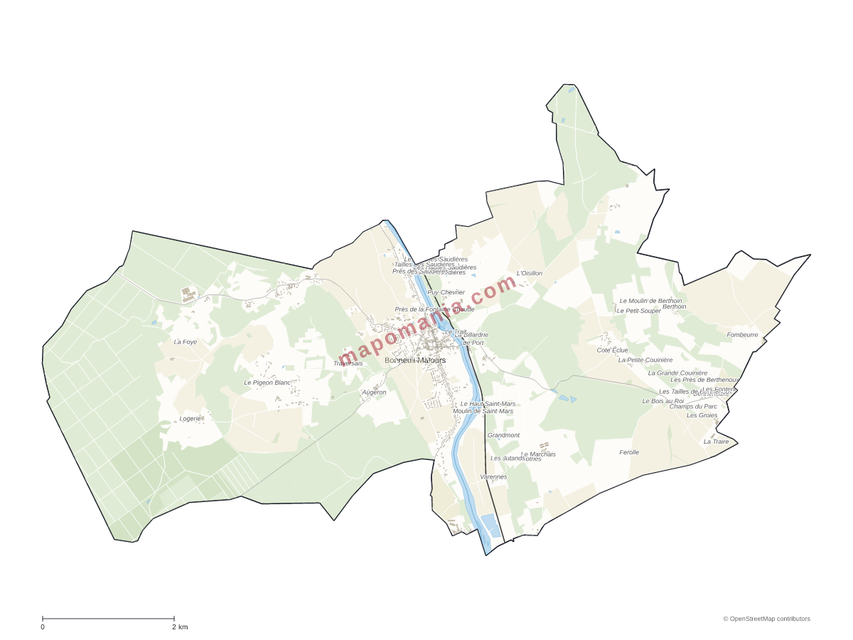 Carte de Bonneuil-Matours à personnaliser