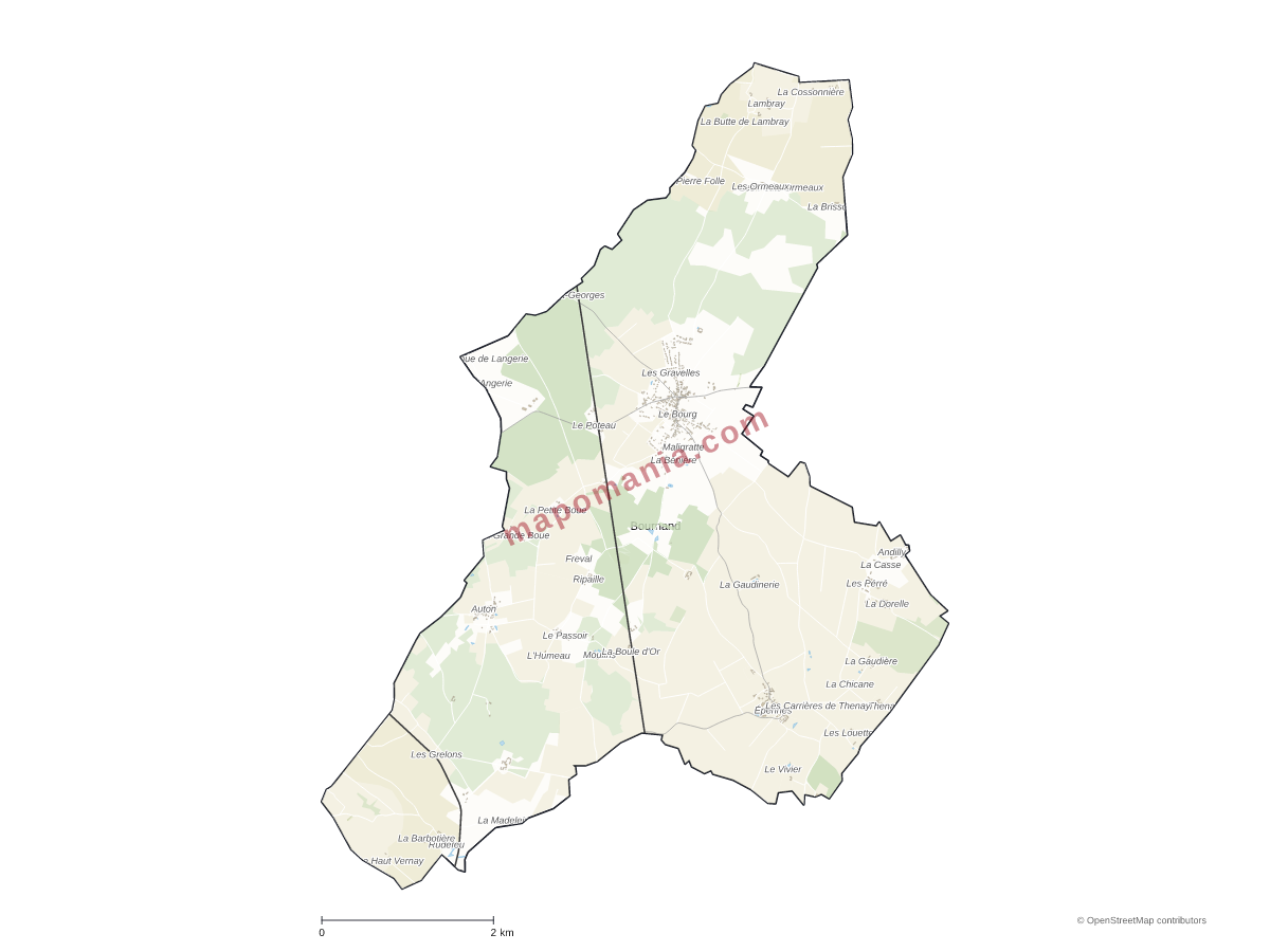 Carte de Bournand à personnaliser
