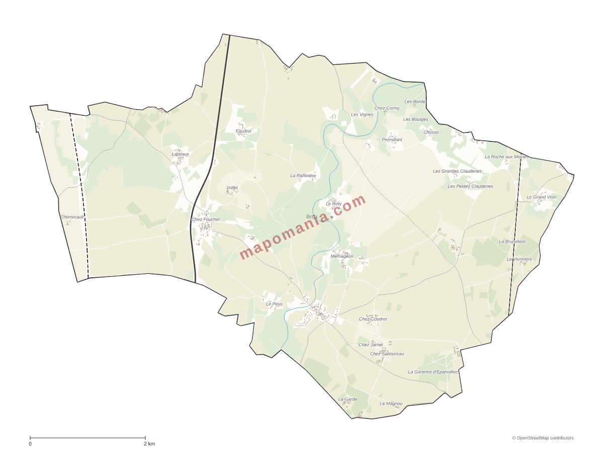 Carte de Brux à personnaliser