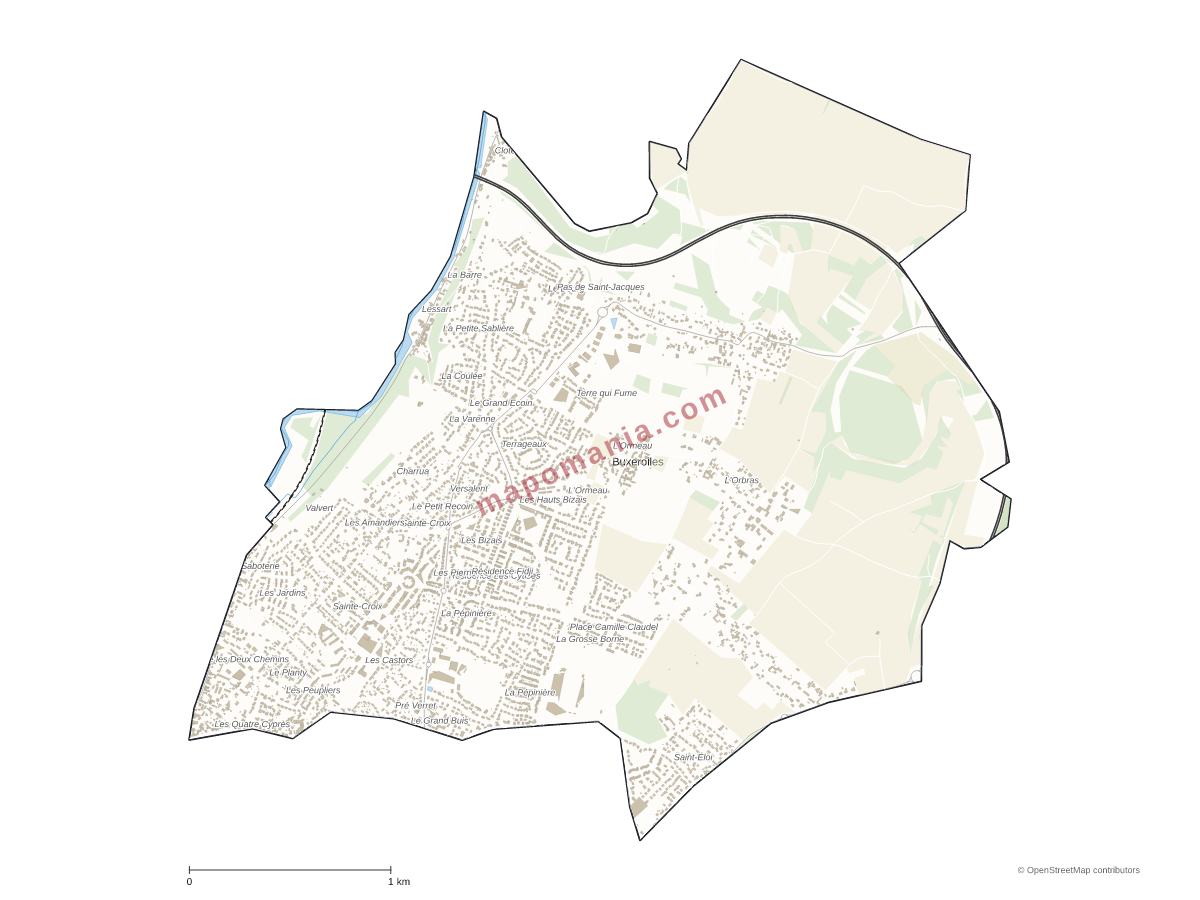 Carte de Buxerolles à personnaliser
