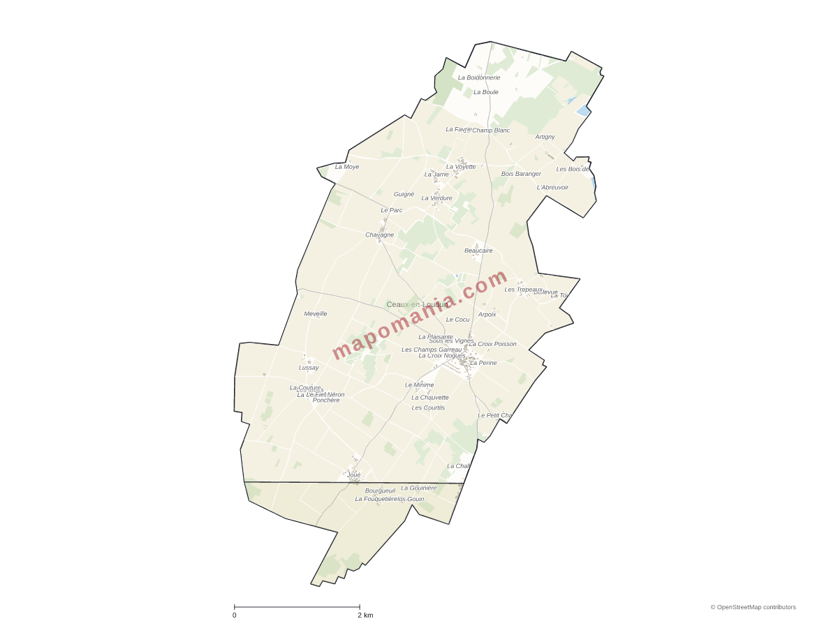 Carte de Ceaux-en-Loudun à personnaliser