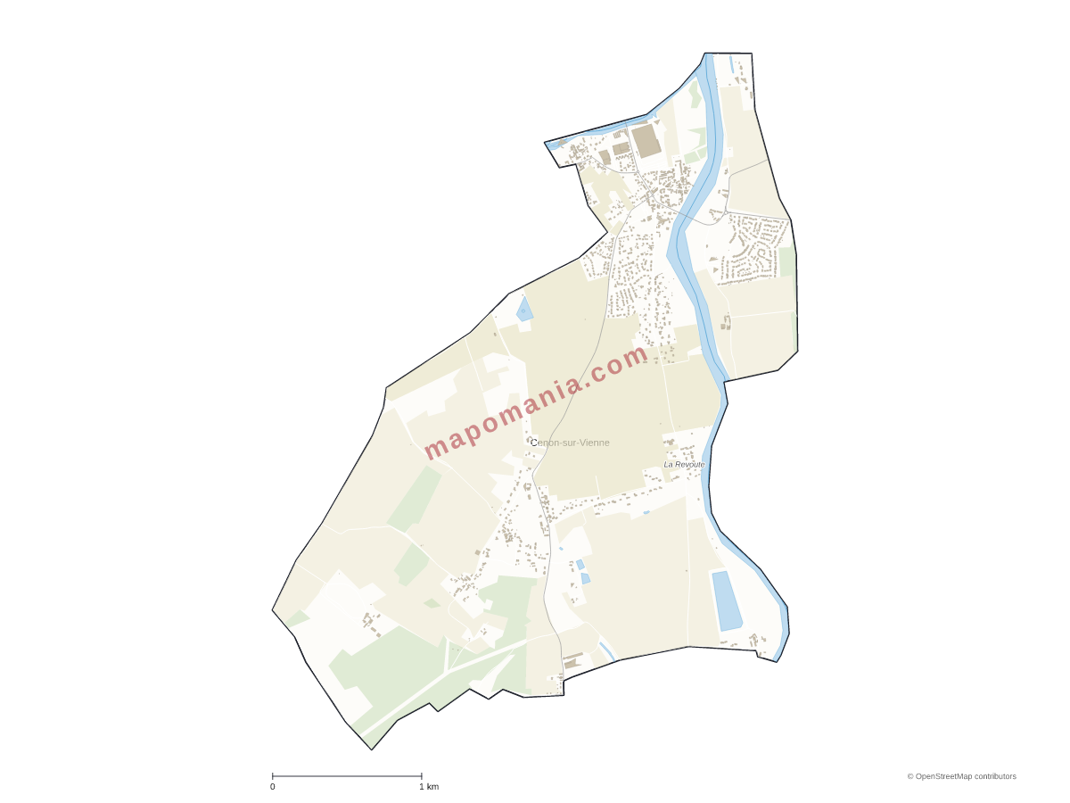 Carte de Cenon-sur-Vienne à personnaliser