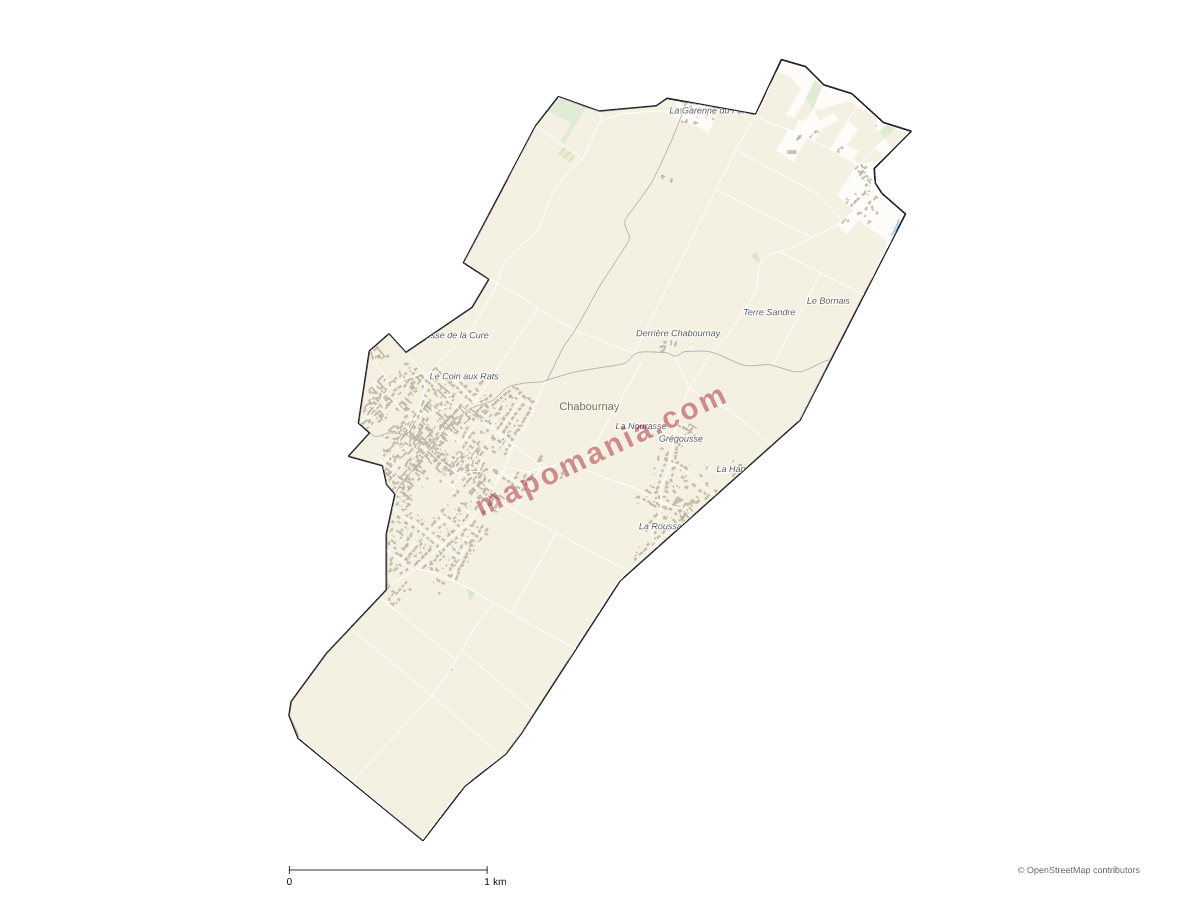 Carte de Chabournay à personnaliser