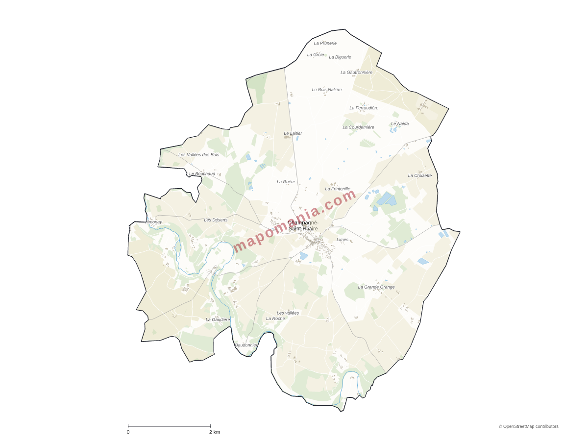 Carte de Champagné-Saint-Hilaire à personnaliser