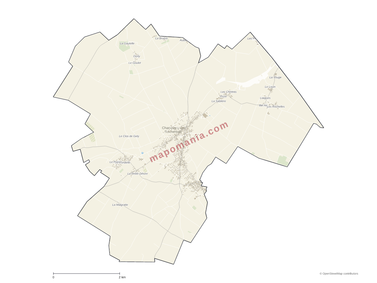 Carte de Champigny en Rochereau à personnaliser