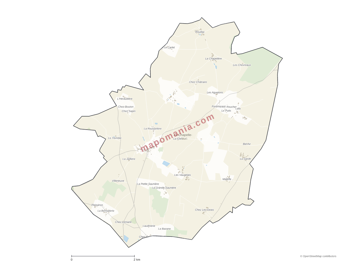 Carte de La Chapelle-Bâton à personnaliser