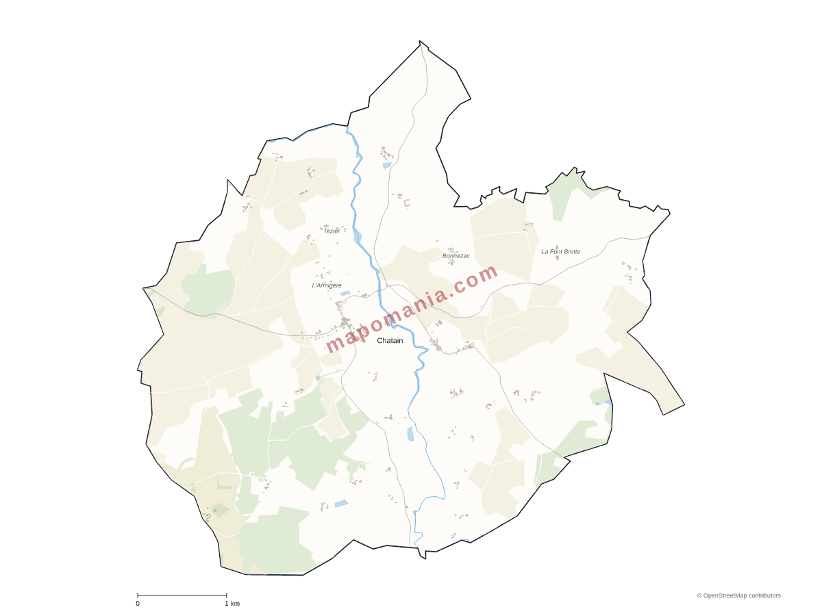 Carte de Chatain à personnaliser