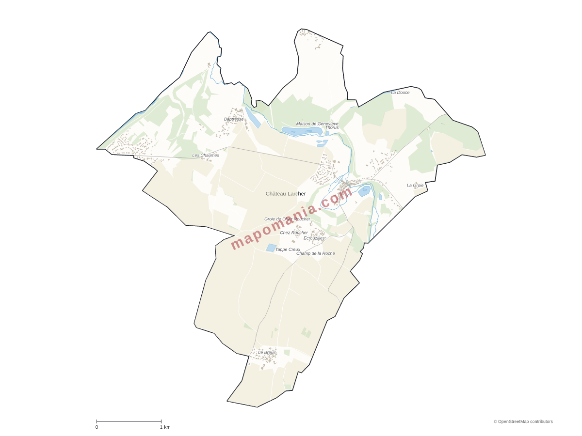 Carte de Château-Larcher à personnaliser