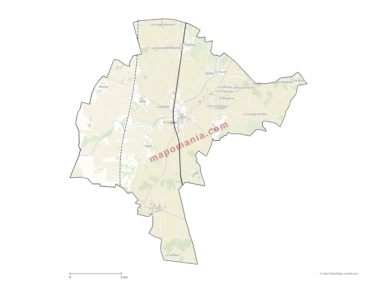 Carte de Chaunay à personnaliser