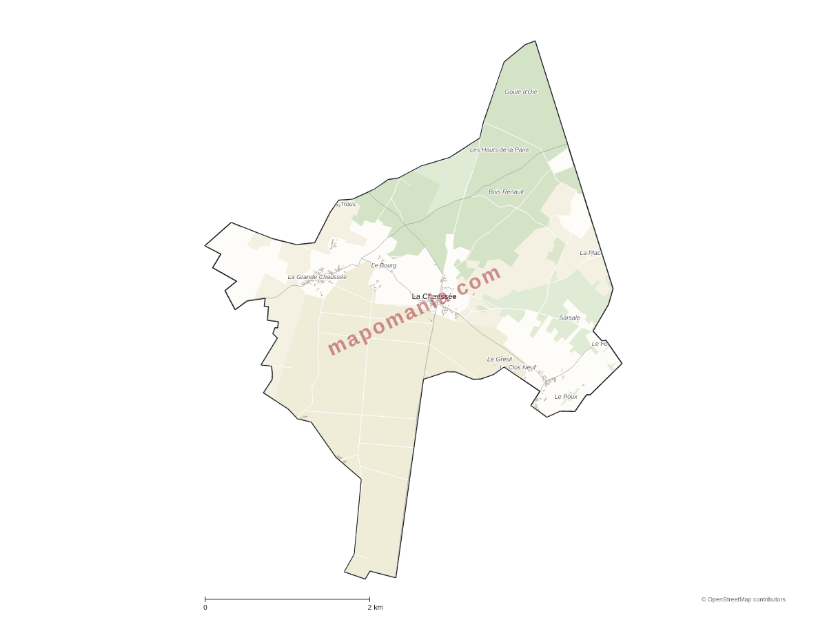 Carte de La Chaussée à personnaliser